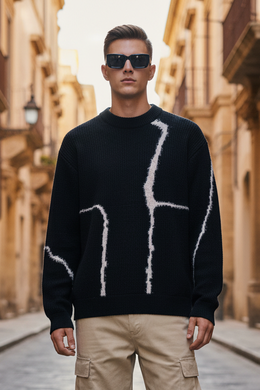 Pull Palerme Noir - Chaleur mode dans la ligne