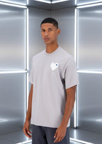 T-shirt LOVE Gris : Coupe oversize & Coeur blanc