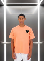 T-shirt LOVE Saumon : Coupe Oversize & Coeur noir