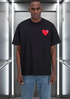 T-shirt LOVE Noir : Coupe oversize & Coeur Rouge