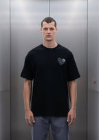 T-shirt LOVE Noir - Coeur brodé Antracite