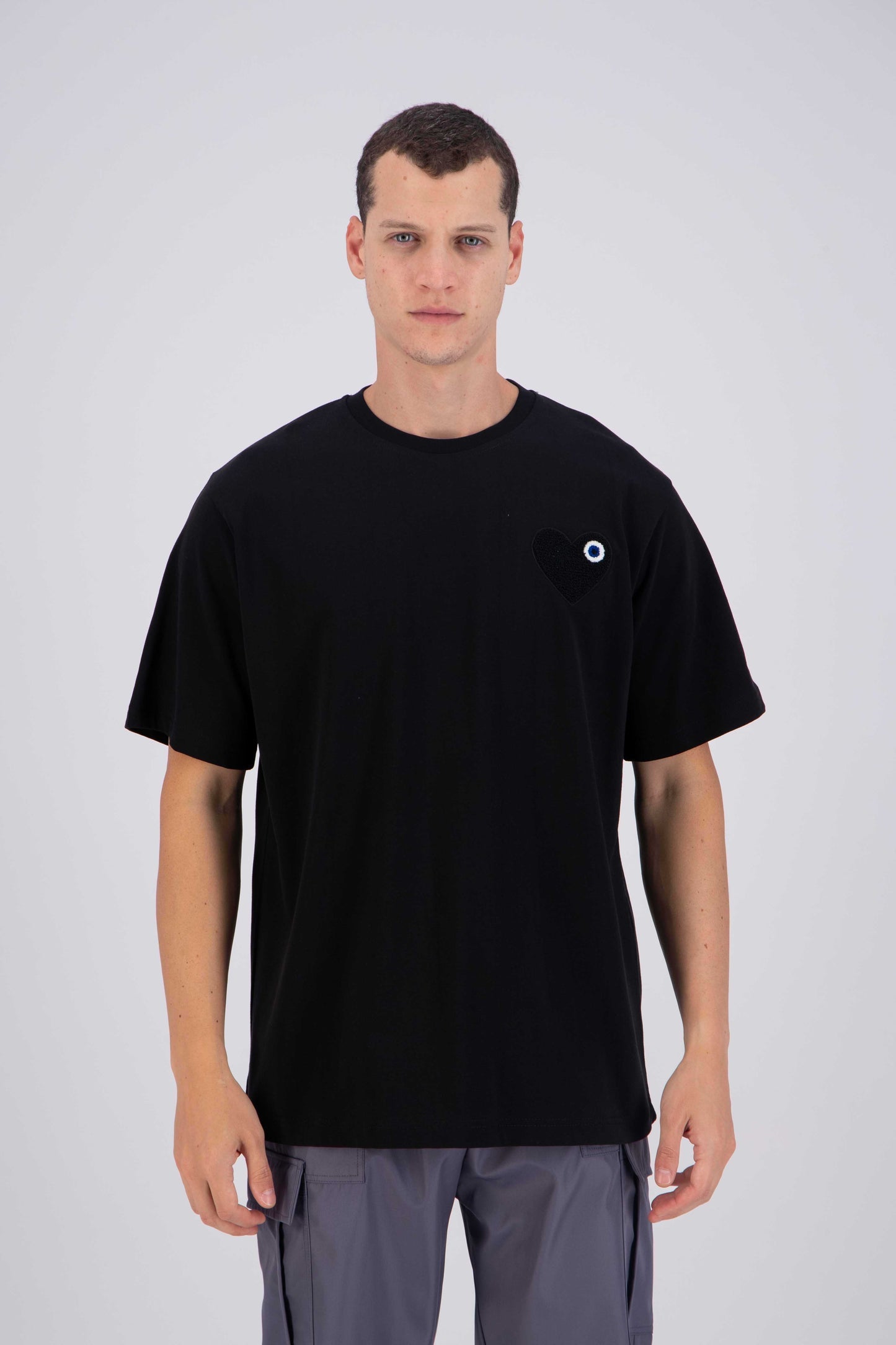 T-shirt LOVE Noir - Coeur brodé Noir