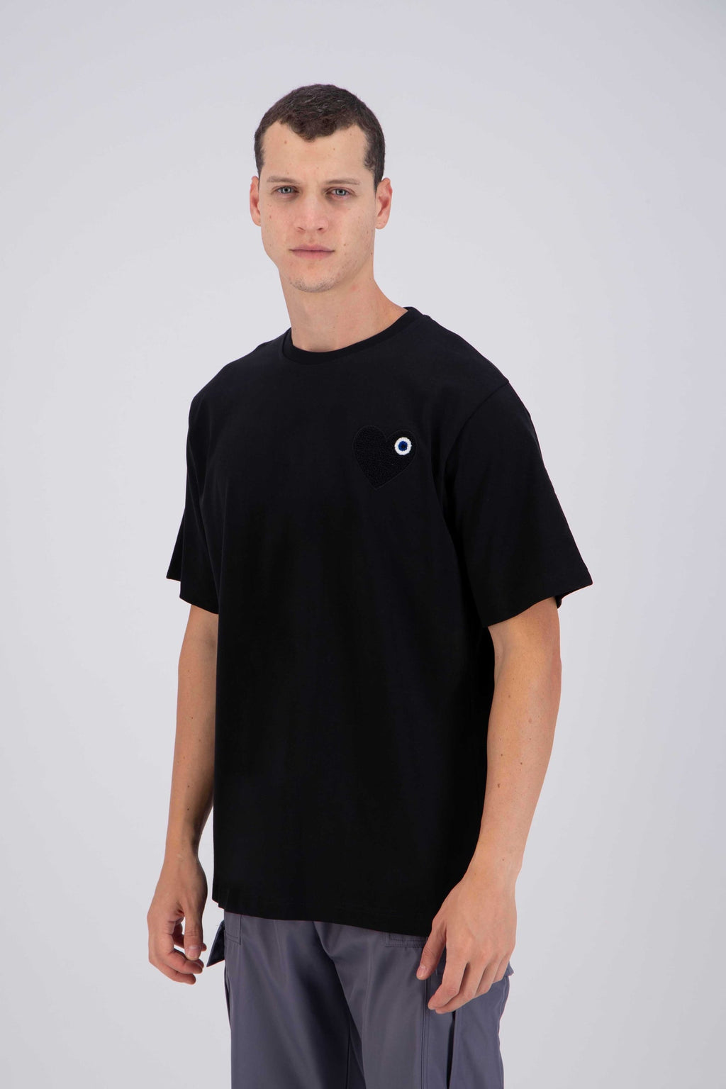 T-shirt LOVE Noir - Coeur brodé Noir