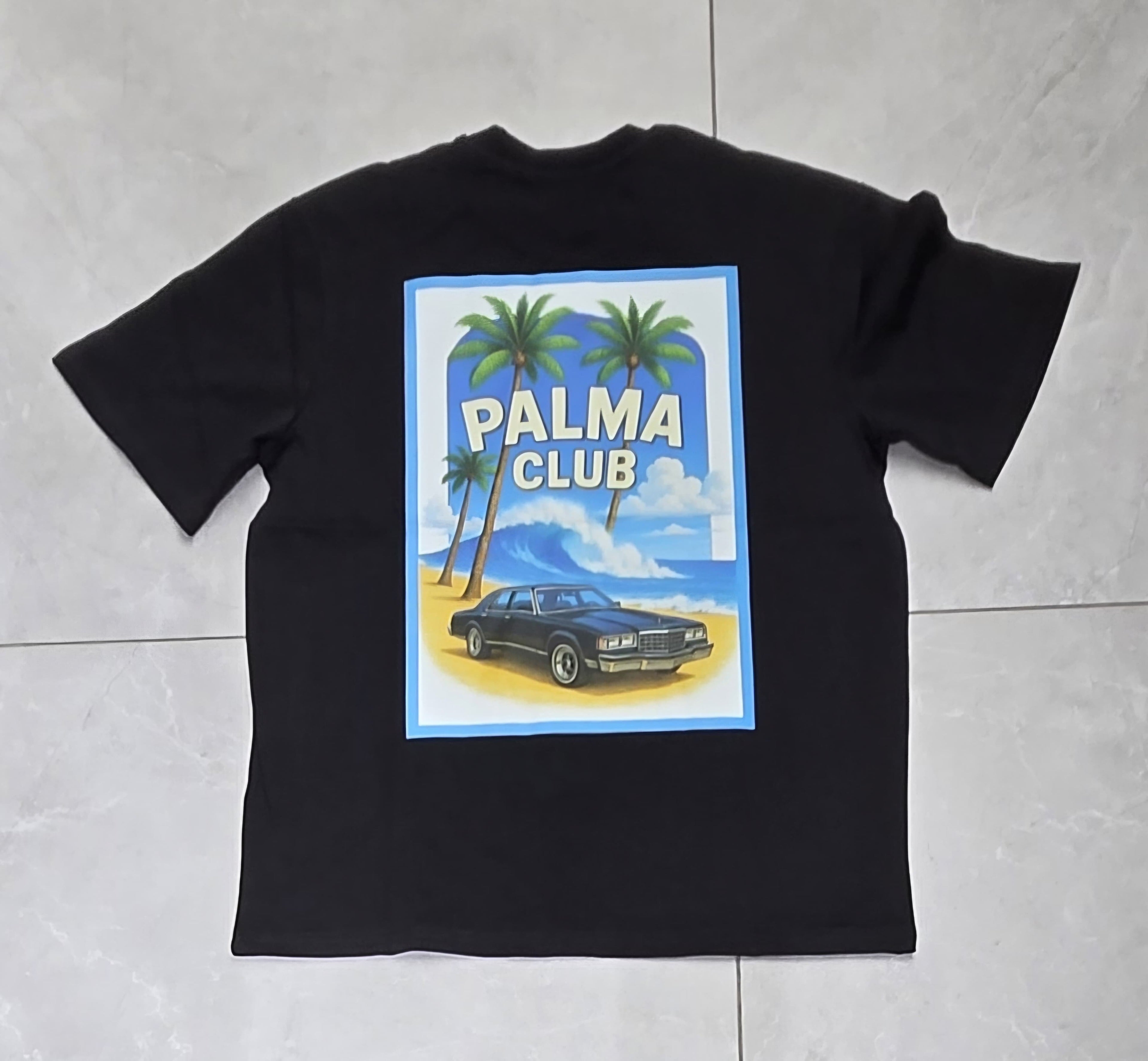 T-shirt Palma Club Noir : Coupe oversize & Style minimaliste