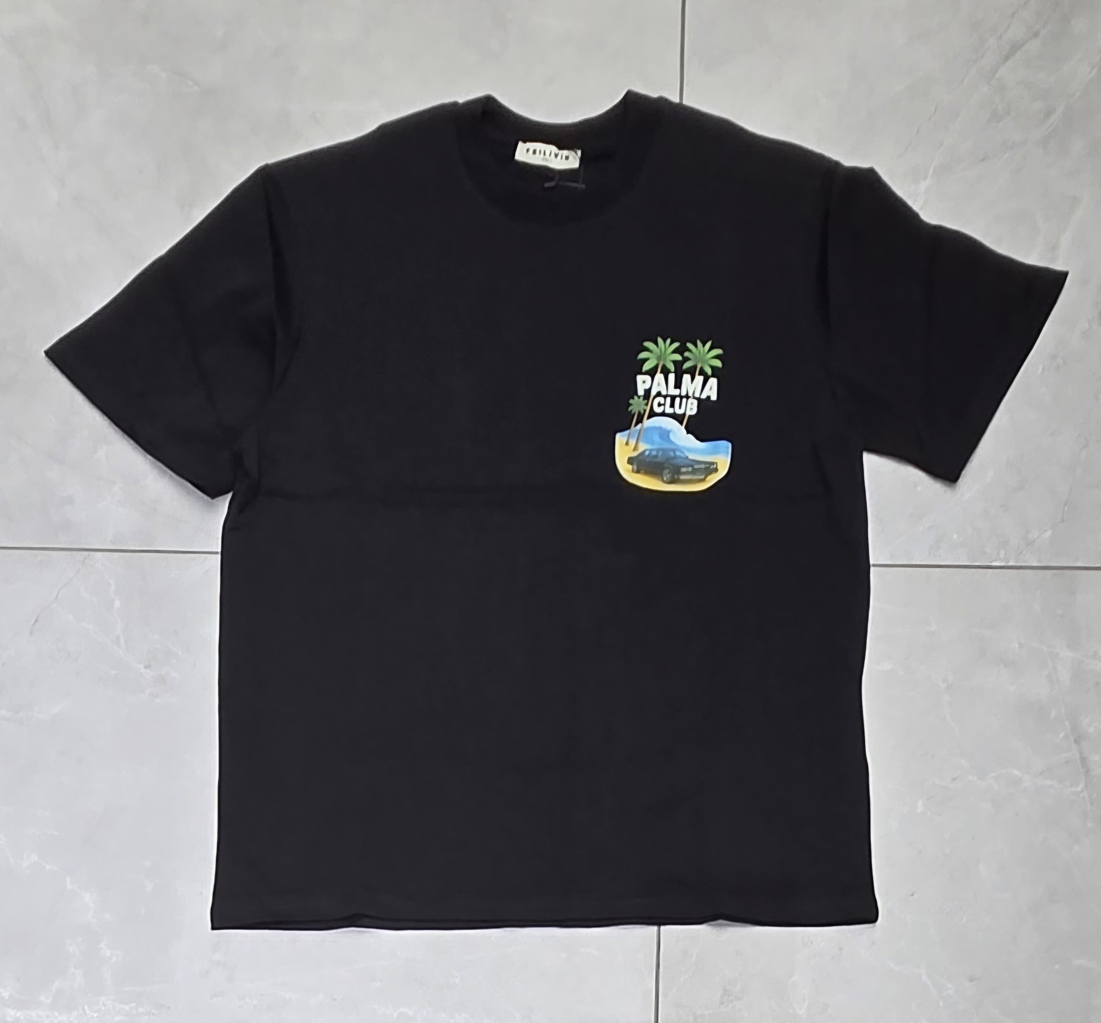 T-shirt Palma Club Noir : Coupe oversize & Style minimaliste
