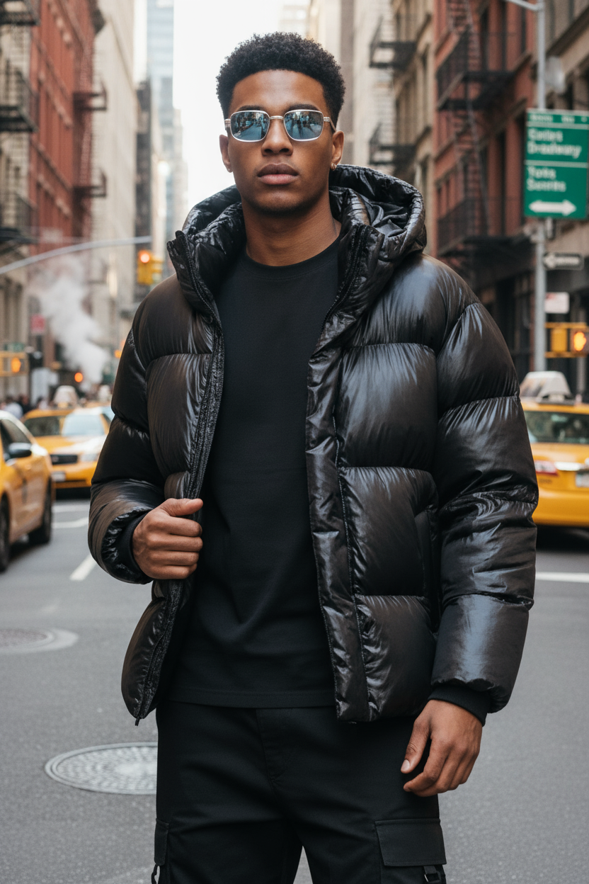 Doudoune New York Noir : Style urbain & Capuche