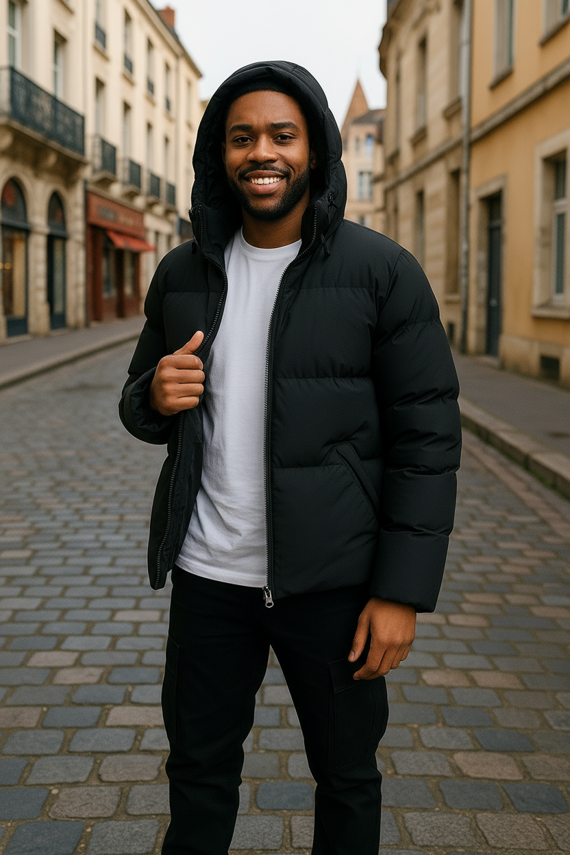 Doudoune Copenhague Noir : Épaisse & Chic