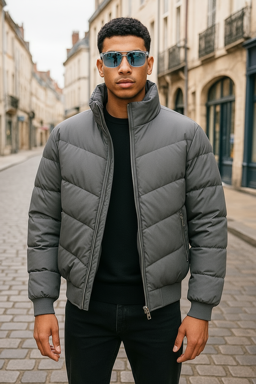 Veste Doudoune Varsovie Grise : Cintrée & Fluide