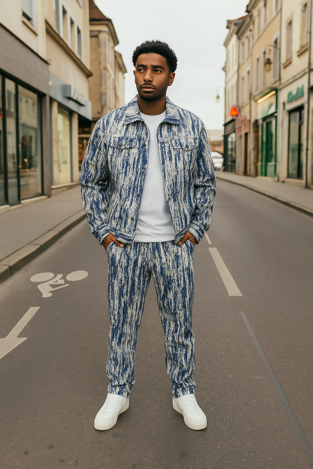 Ensemble BISHOP Bleu - Style Chaos, charisme brut