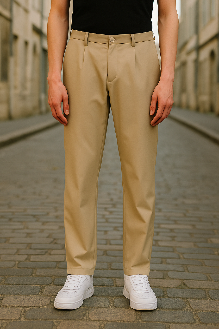 Pantalon Brooklyn Beige – Street Clean, Coupe droite & Flow New-Yorkais