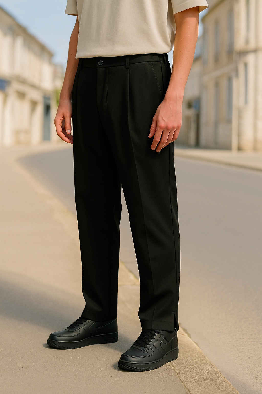 Pantalon Brooklyn Noir – Street Clean, Coupe droite & Flow New-Yorkais