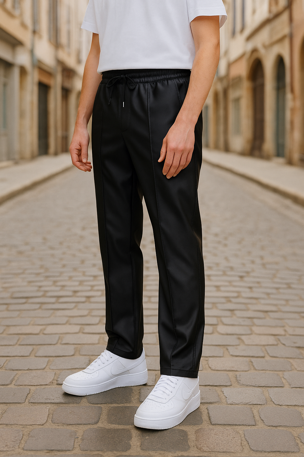 Pantalon Stockholm Noir – Street clean, coupe droite & Ligne tendance