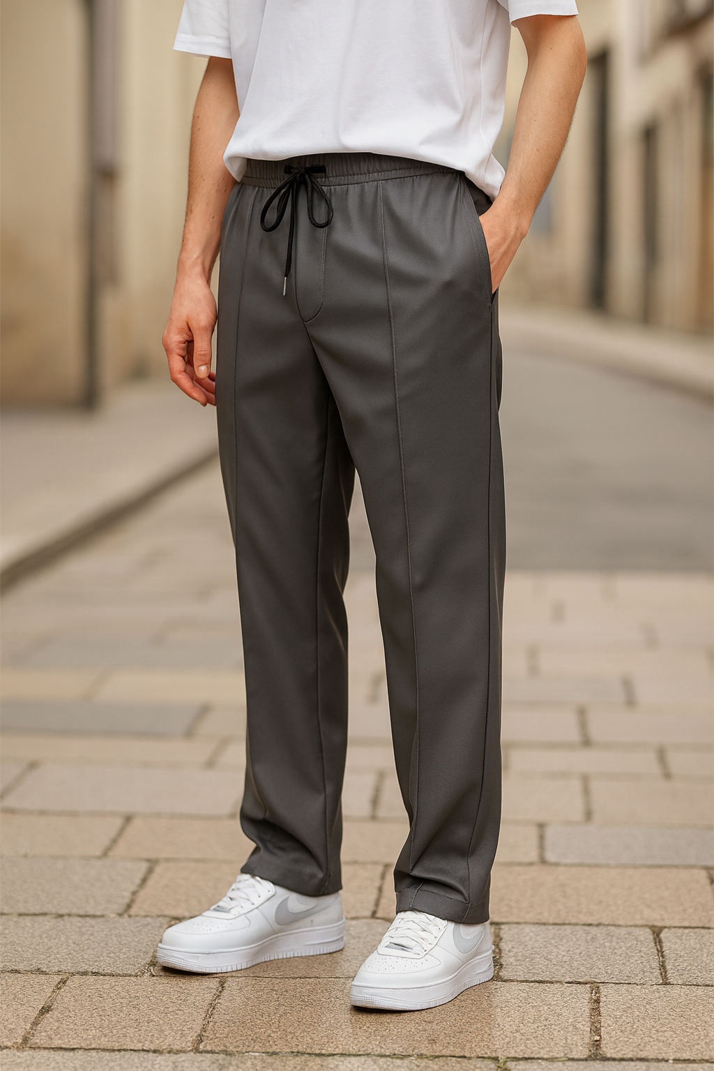 Pantalon Stockholm Gris – Street clean, coupe droite & Ligne tendance