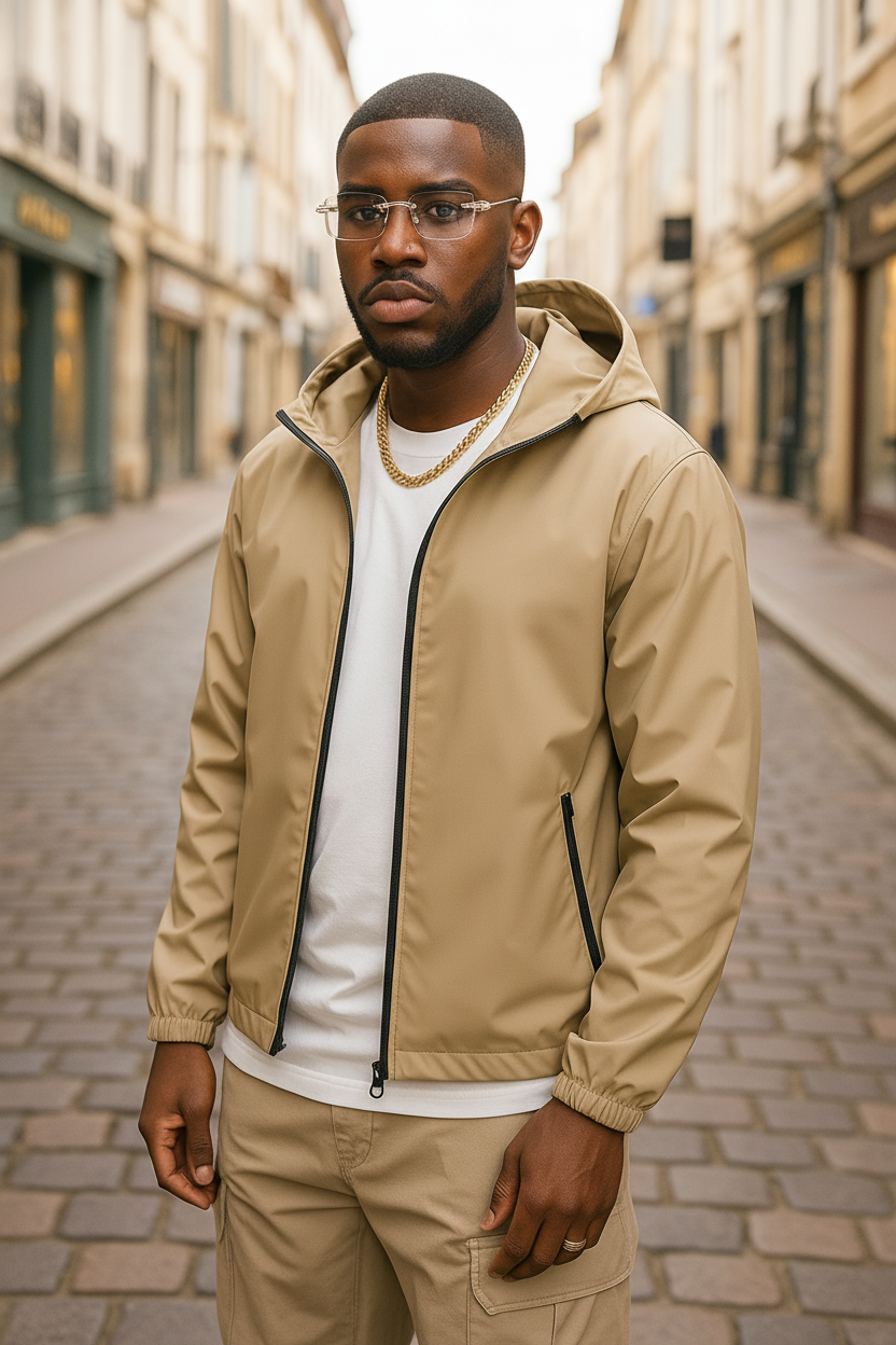 Veste Brooklyn Beige – Essence du style New-Yorkais