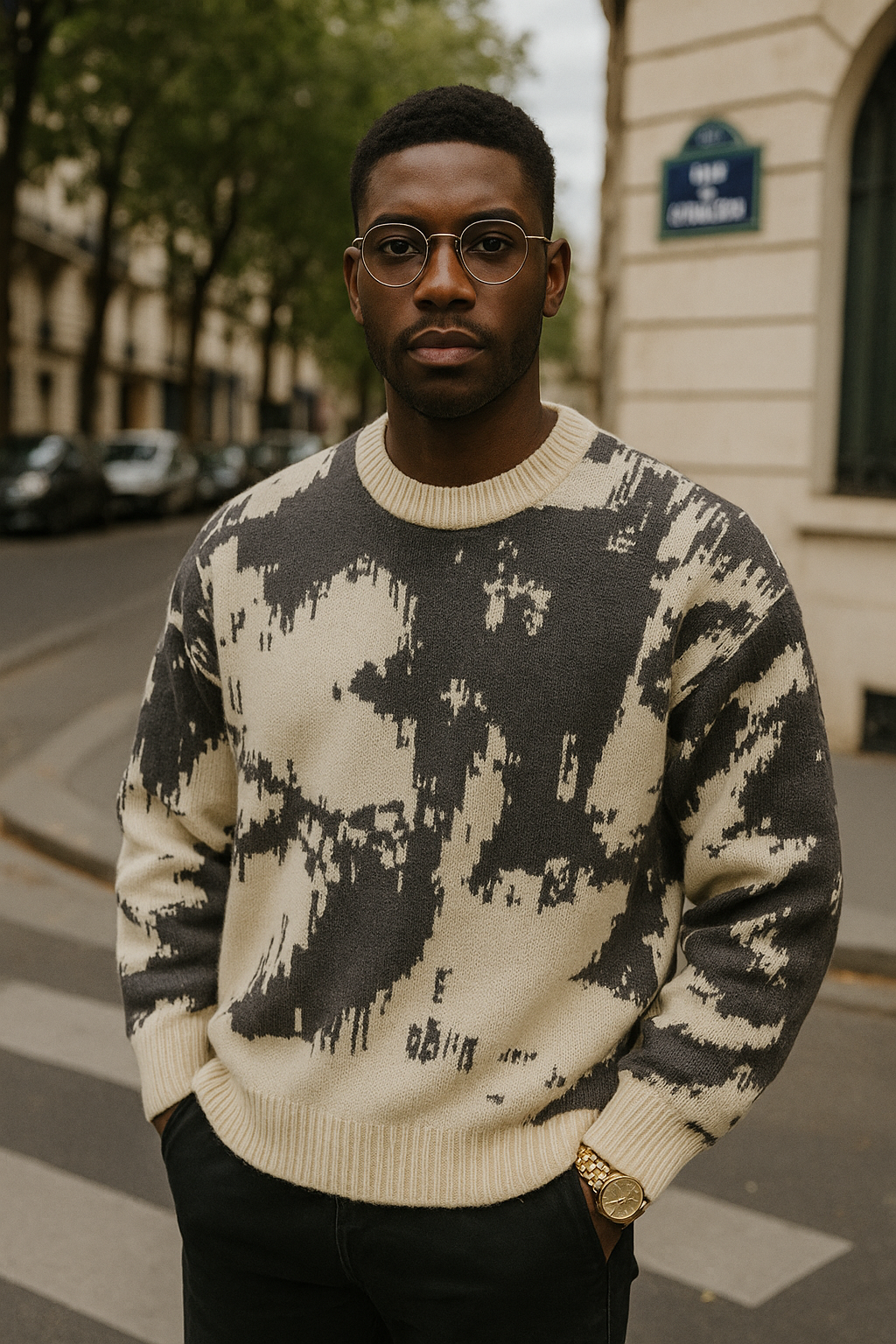 Pull Moscou : Beige & Gris