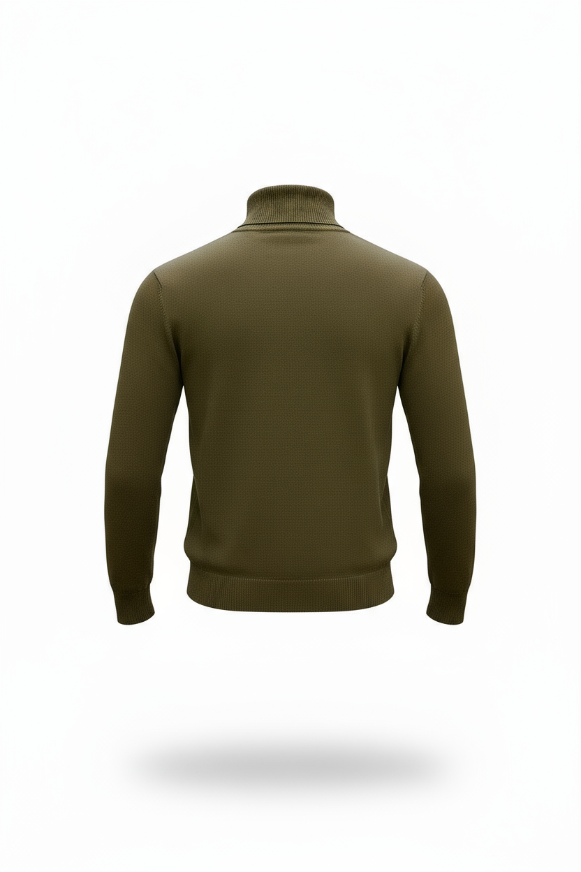 Pull col roulé Barcelone Kaki - Rapidité et Elegance