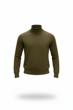 Pull col roulé Barcelone Kaki : Minimalisme & Elégance