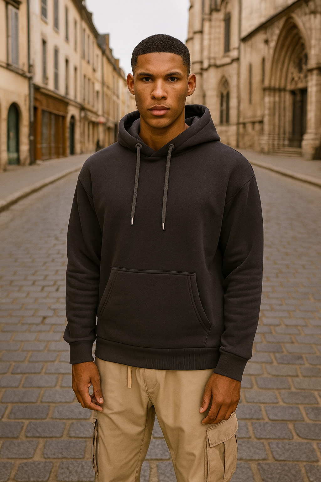 Sweat Uni Antracite Oversize – Simplicité Urbaine, Confort Premium