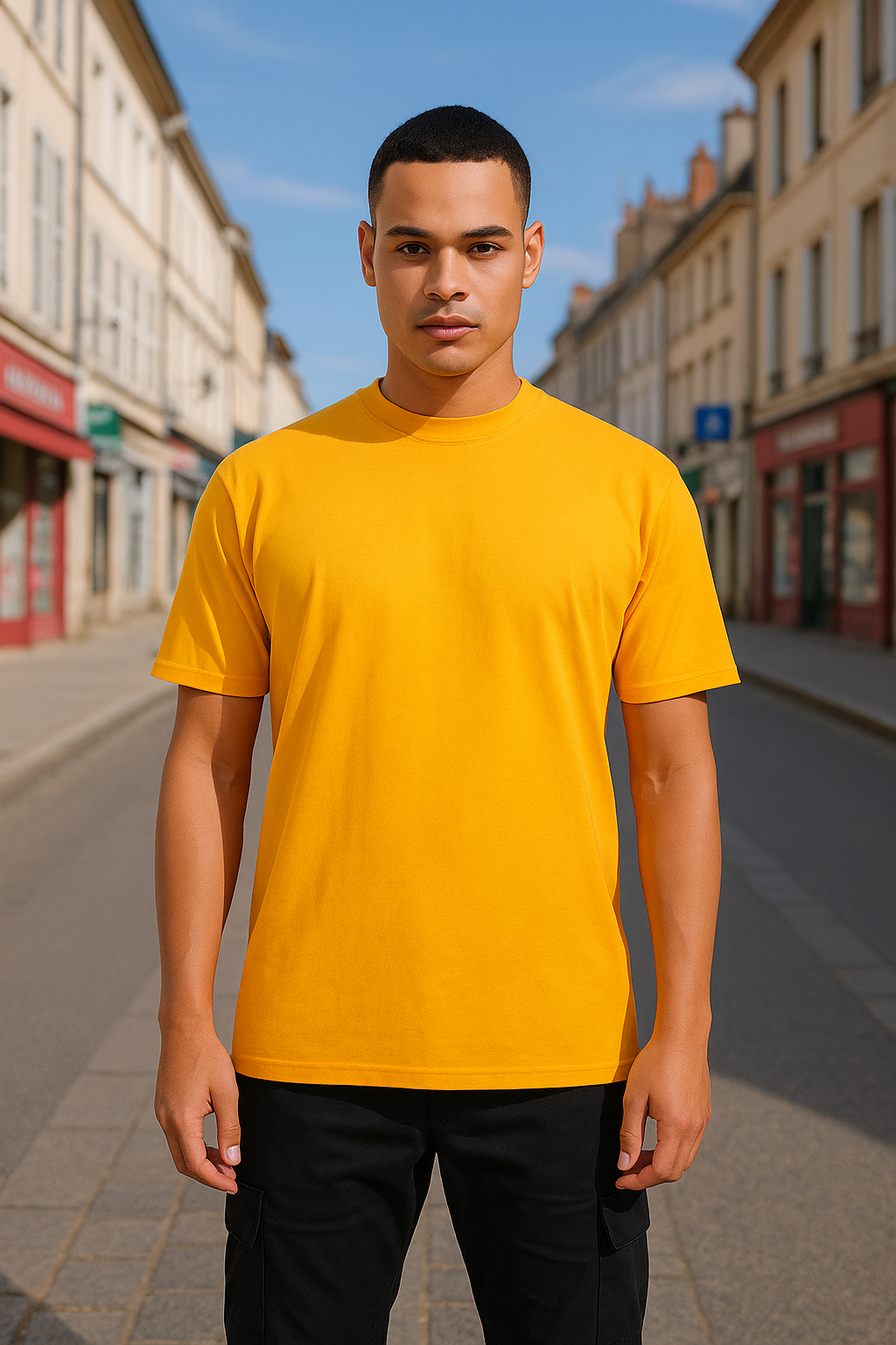 T-shirt Uni Jaune - Premium et Oversize