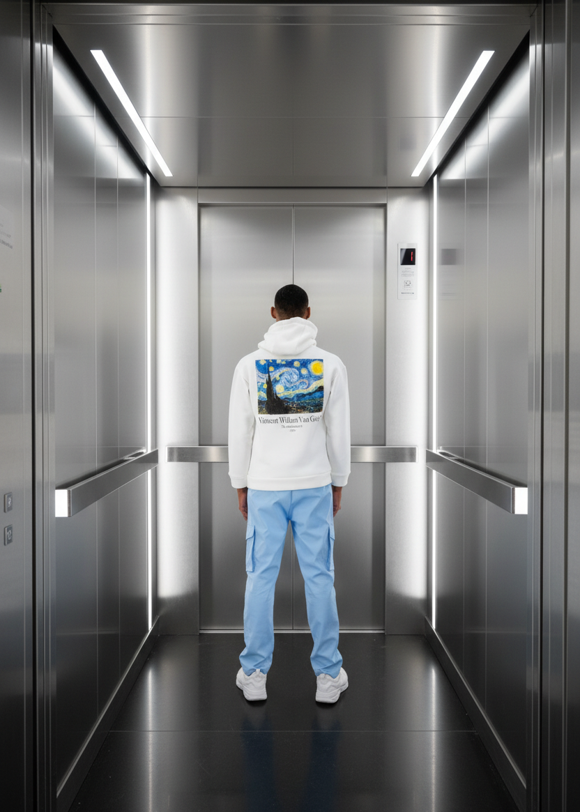 Sweat Van Gogh Blanc : Coupe oversize & Style artistique