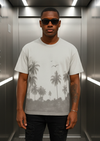 T-shirt Palmier Gris : Style Estival Urbain
