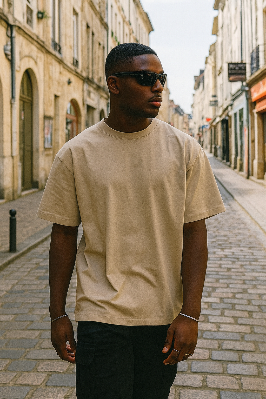 T-shirt Uni Marron clair - Premium et Oversize