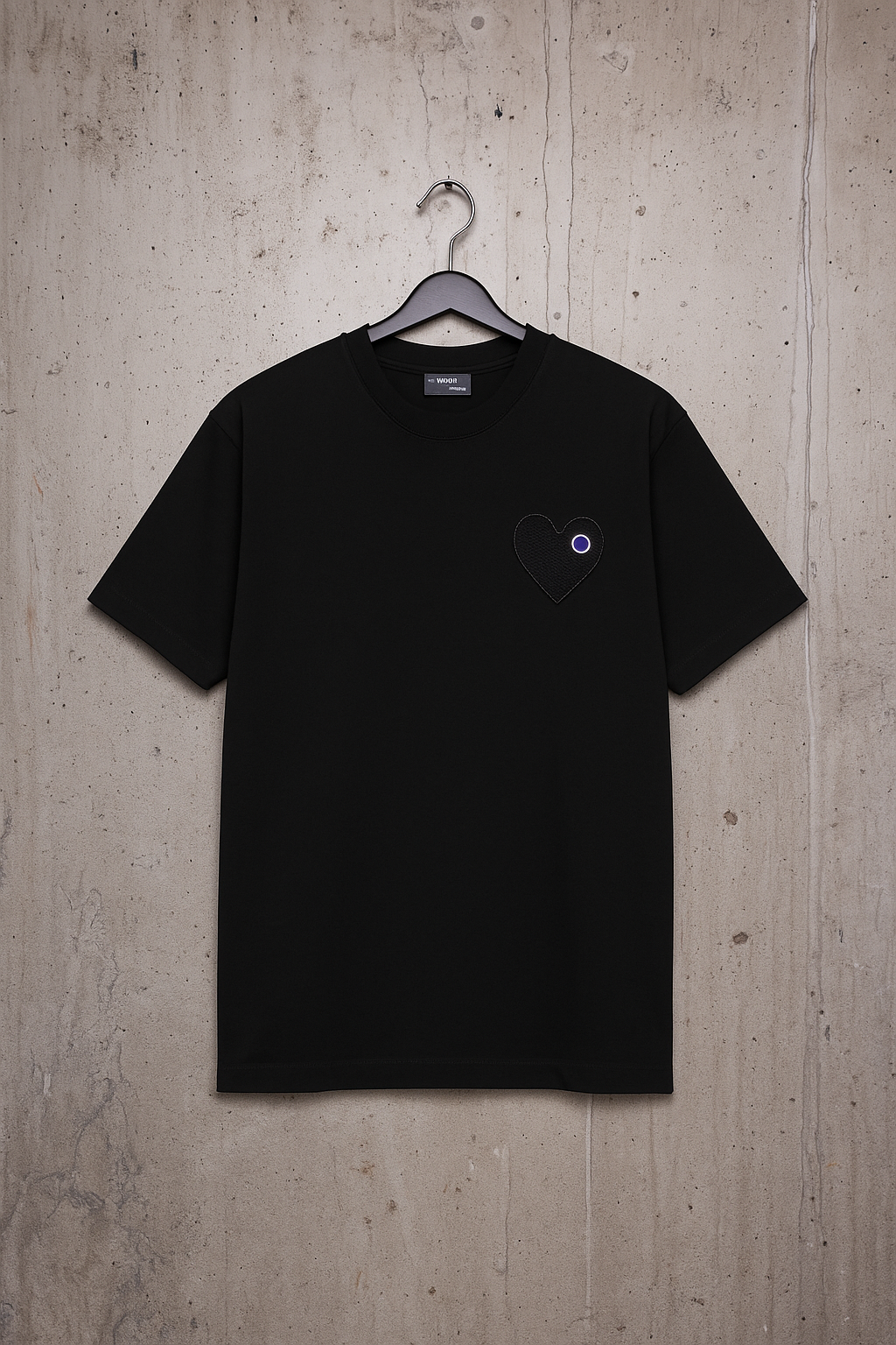 T-shirt LOVE Noir - Coeur brodé Noir