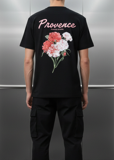T-shirt Provence Noir : Coupe Oversize & Style Minimaliste