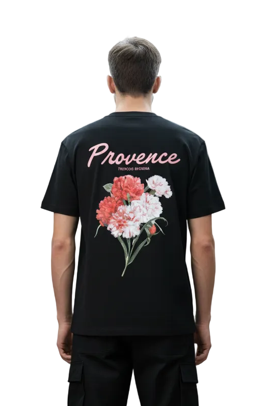 T-shirt Provence Noir : Coupe Oversize & Style Minimaliste