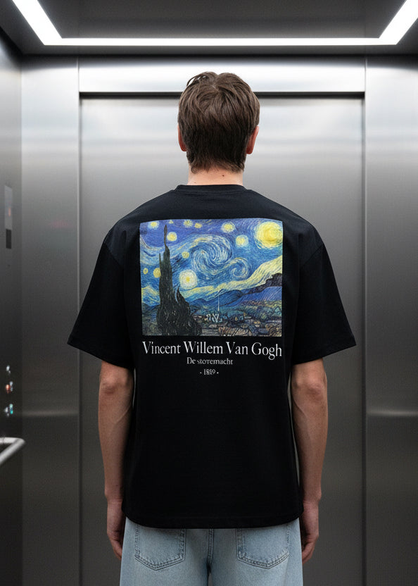 T-shirt VanGogh Noir : Oversize & Art Mode