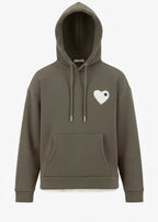 Sweat LOVE Vert : Coeur blanc & Style minimaliste