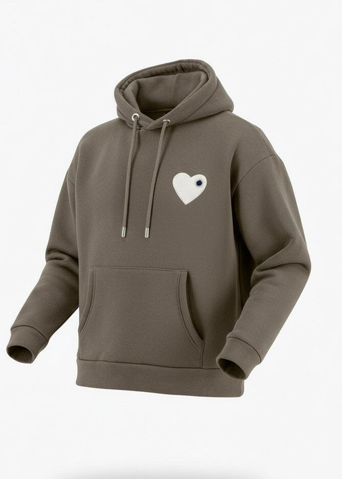Sweat LOVE Vert : Coeur blanc & Style minimaliste