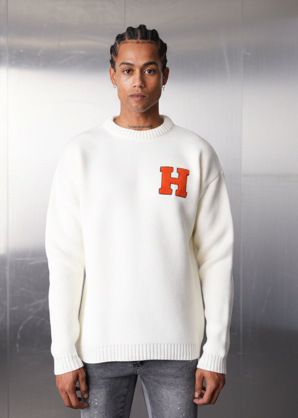 Pull Dublin Blanc : Coupe Droite & Code H