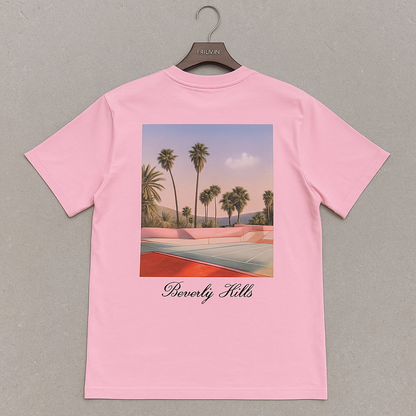 T shirt urbain minimaliste beverly hills rose 