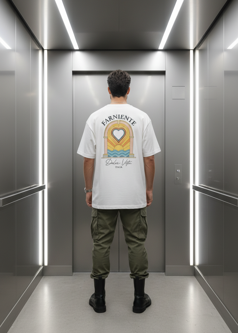 T-shirt Farniente Blanc : Coupe droite & Style Urbain
