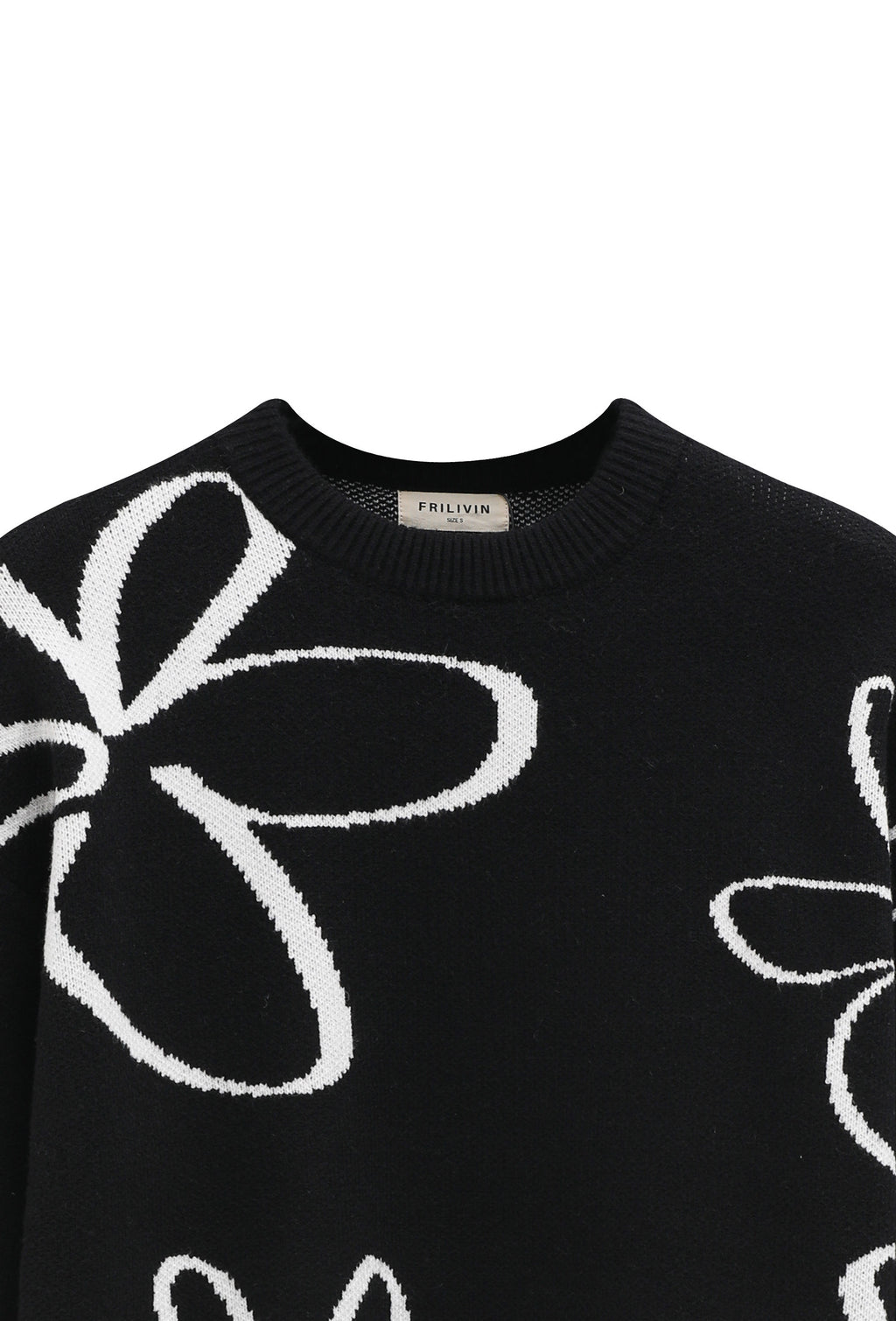Pull Naples Noir- Motifs à Fleurs Mode