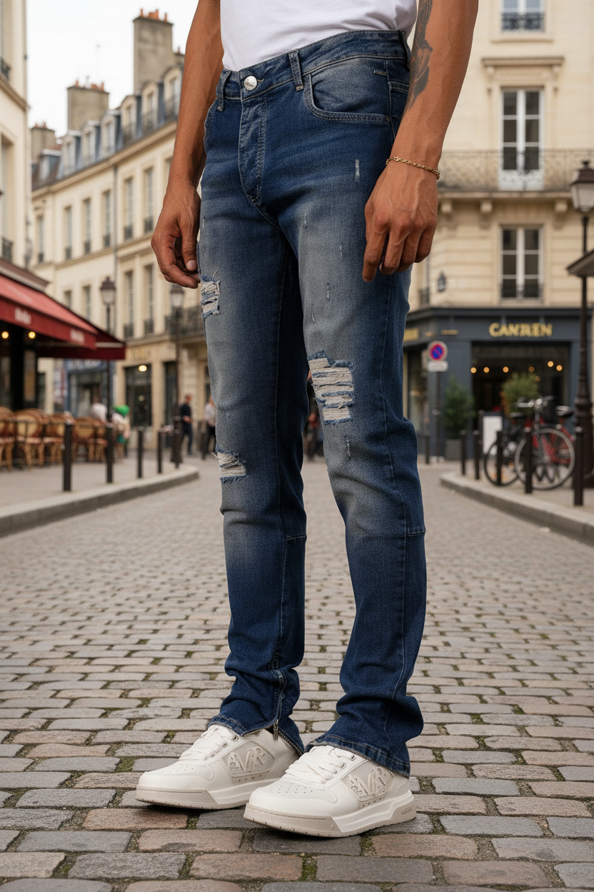 Jean Miami Edition – Denim Bleu Destroy FitSlim