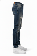 Jean Miami Bleu dirty : FitSlim Zippé  & Denim Destroy