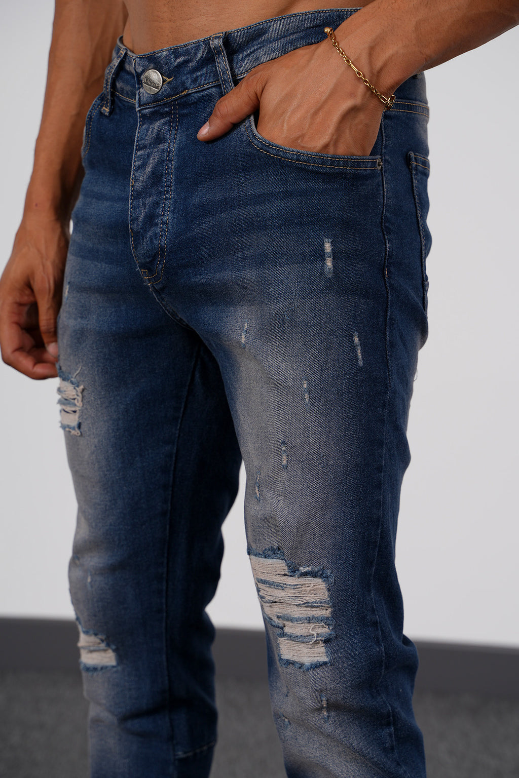 Jean Miami Edition – Denim Bleu Destroy FitSlim