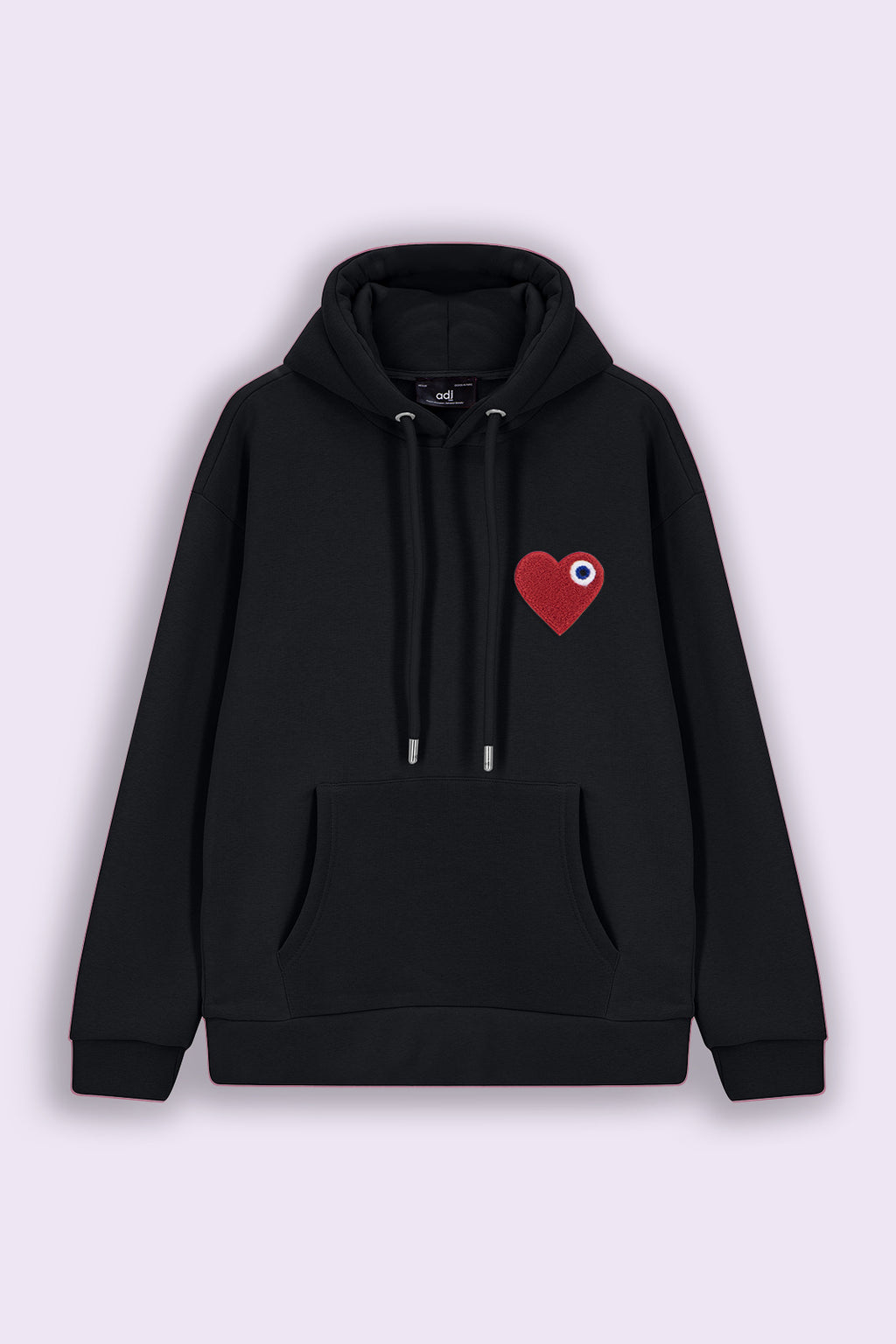 Sweat LOVE Noir - Coeur brodé Rouge