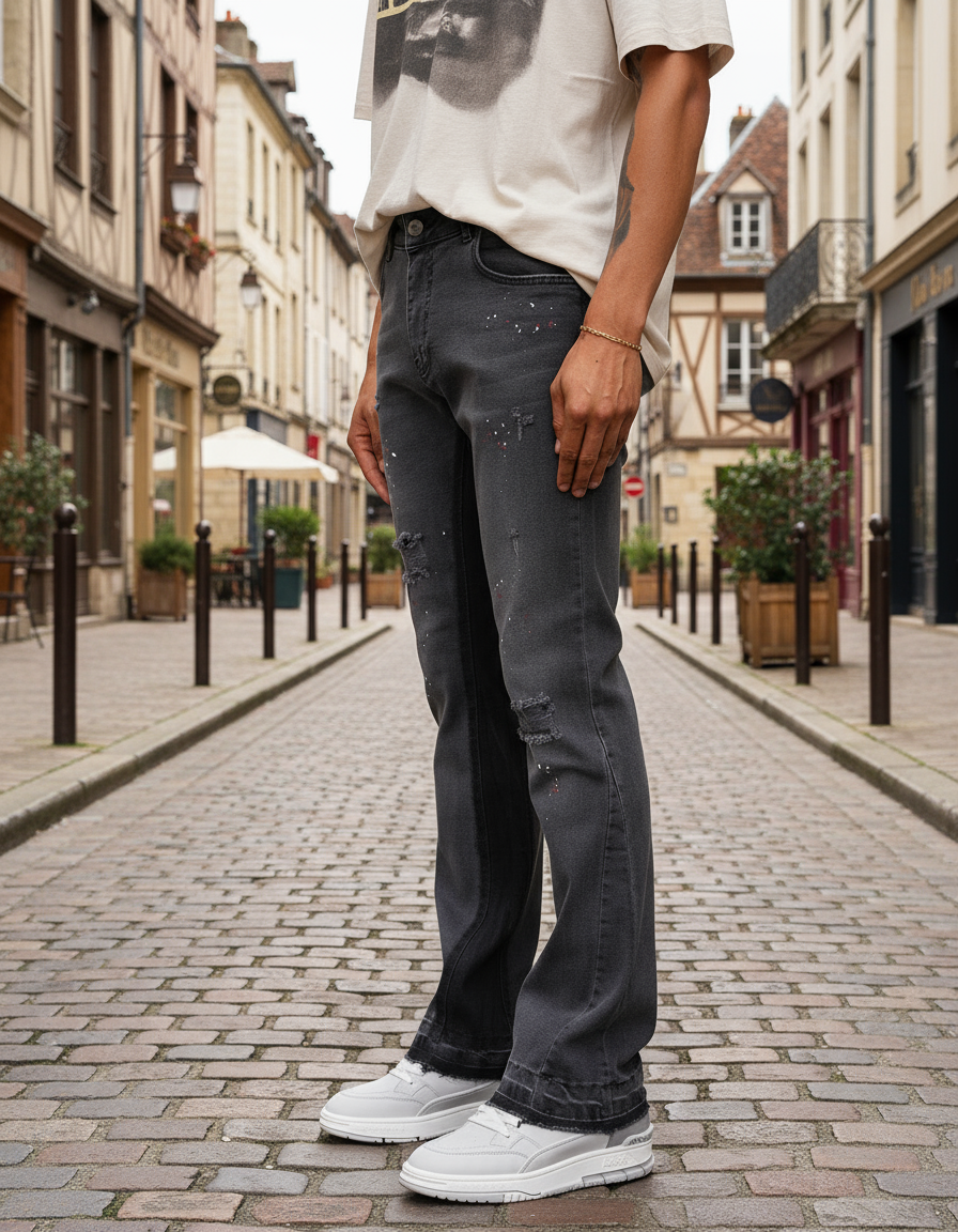 Jean Atlanta Edition – Denim Noir Streetwashed Straight