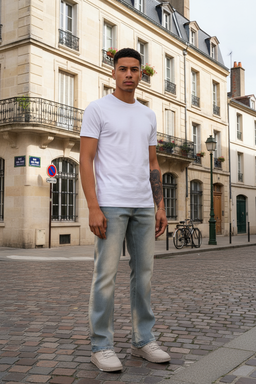 Jean Los Angeles Edition – Denim Destroyed Bleu Straight