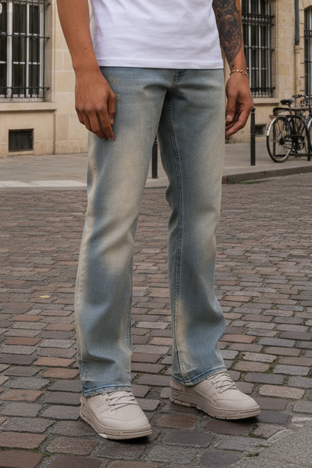 Jean Los Angeles Edition – Denim Destroyed Bleu Straight