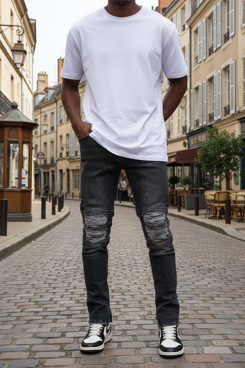 Jean New York Edition – Denim Noir Destroy Fit Slim