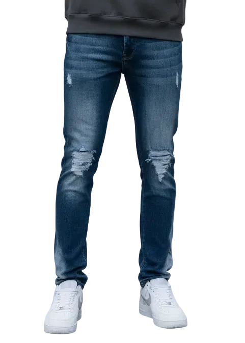 Jean Miami Bleu : FitSlim Zippé  & Denim Destroy