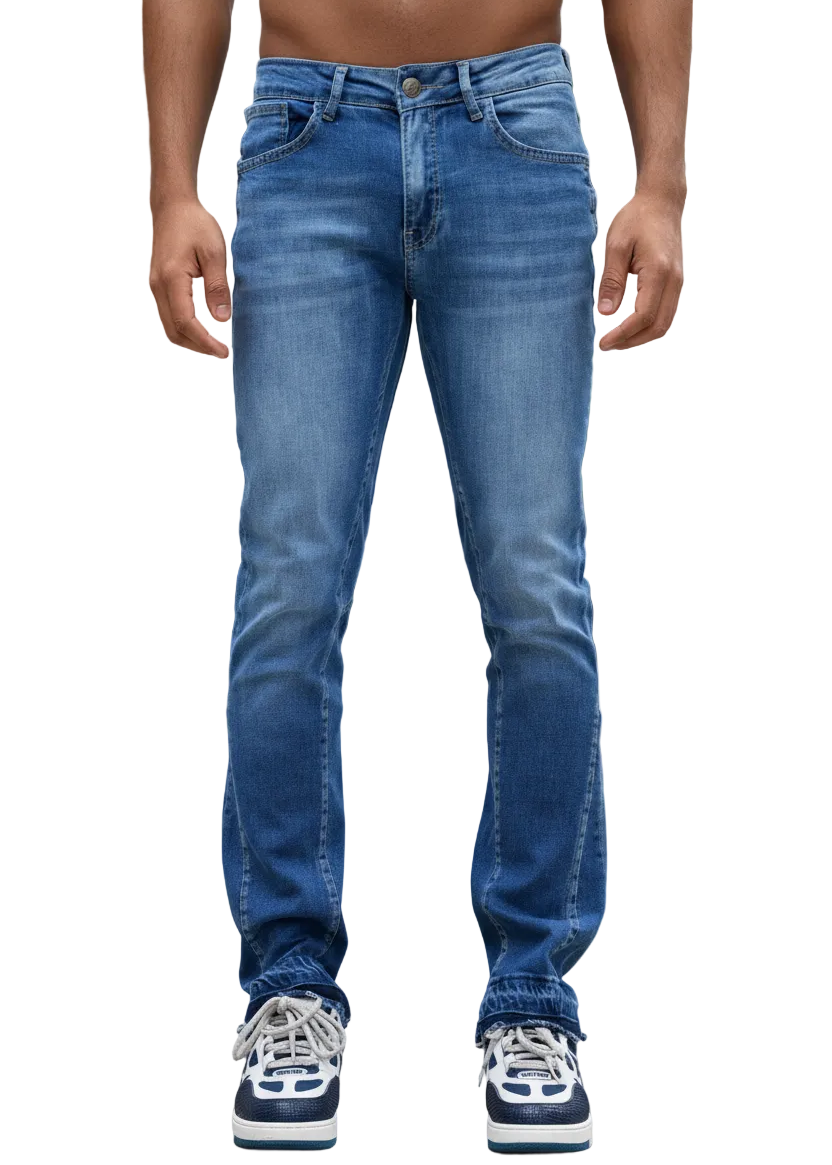 Jean Brooklyn Bleu : Straight & Denim Destroy
