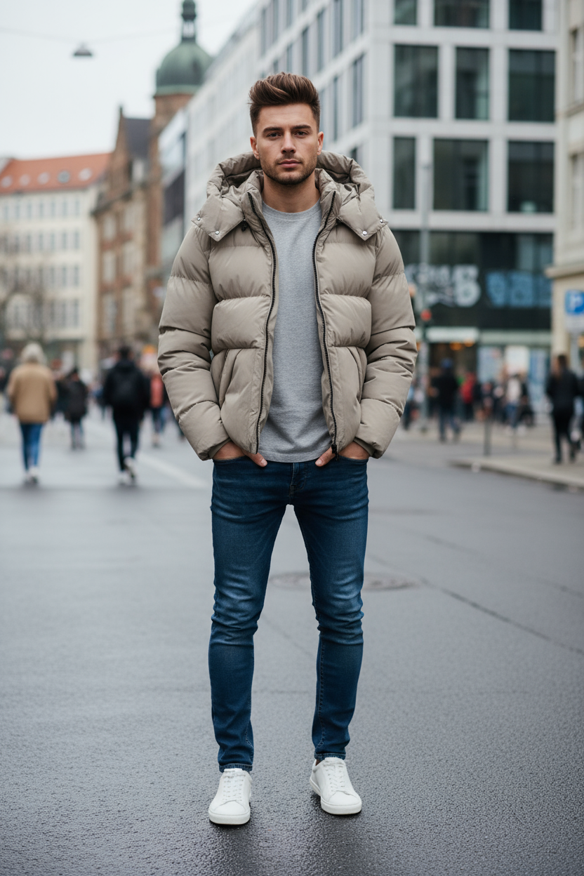 Doudoune Berlin Beige : Chaude & Street