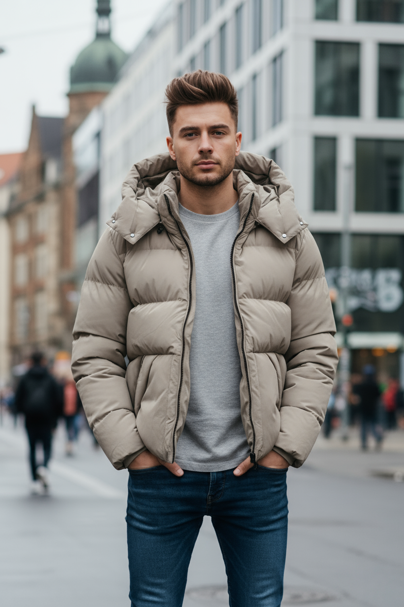 Doudoune Berlin Beige : Chaude & Street