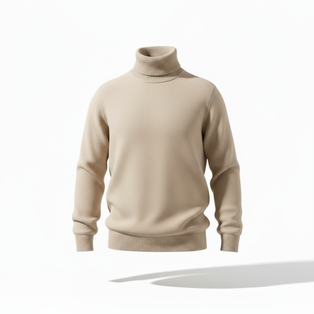 Pull col roulé Barcelone Beige- Fast & Elegance