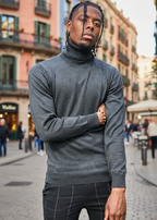 Pull col roulé Barcelone Gris : Minimalise & Elégance
